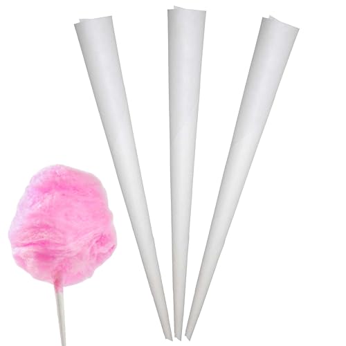 Perfectware 500ct Cotton Candy Cones Bulk Pack - 12 Inch Food-Grade Paper