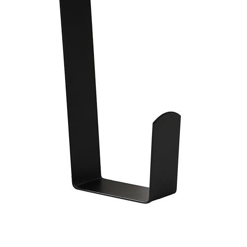 Aeranto Slim Over-the-Door Wreath Hanger, 15 in, Black, 1 Pack
