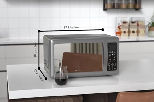 Emerson Microwave Oven 0.7 Cu Ft - 700W with Mirror Finish, Silver, Model MW7601SL