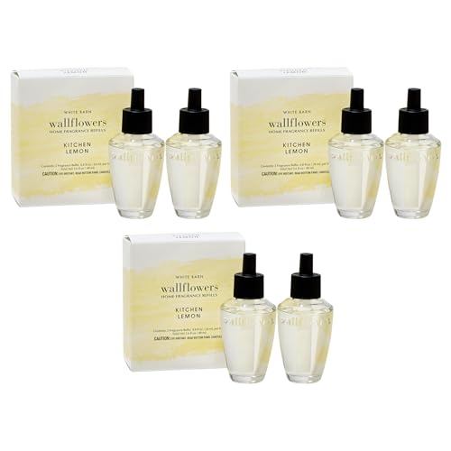 Bath & Body Works Wallflowers Refills Kitchen Lemon 0.8 Fl Oz Pack of 6 - Lemon Scented Plug-In Replacements