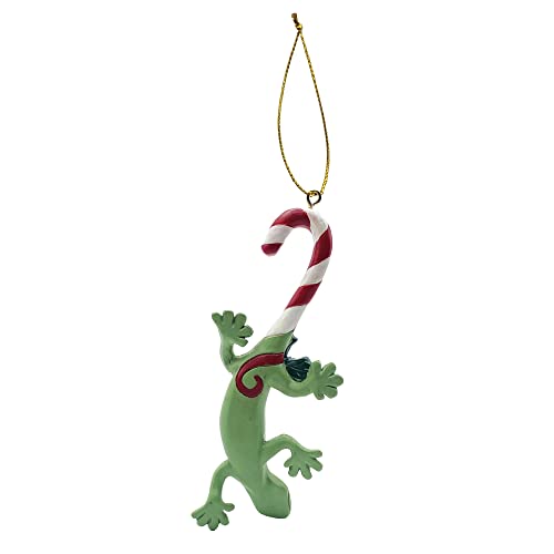 Candycane Tail Gecko Personalizable Ornament (Blank Gecko) Hand Painted, Sonoran Souvenirs