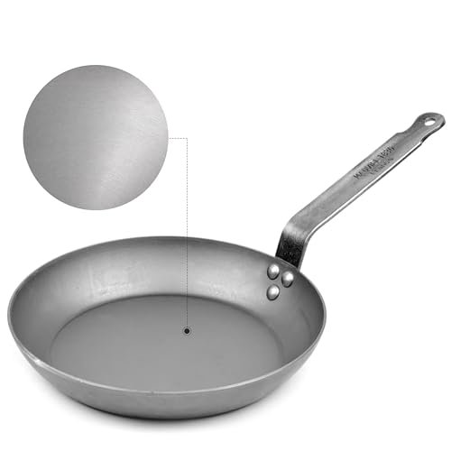 8-Inch Mauviel M'Steel Carbon Steel Nonstick Frying Pan with Iron Handle, Made in France
