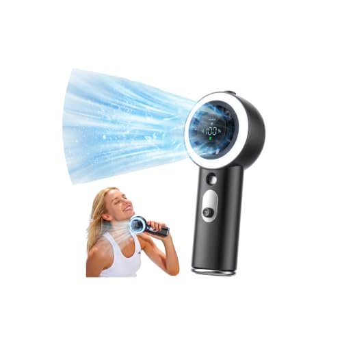 Rolosar Portable Mist Fan with Cooling & 26,000 RPM Turbo Airflow, 5000mAh Battery