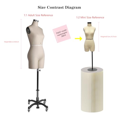 Half Scale Dress Form (Not Adult Full Size) 1:2 TabletopMiniature