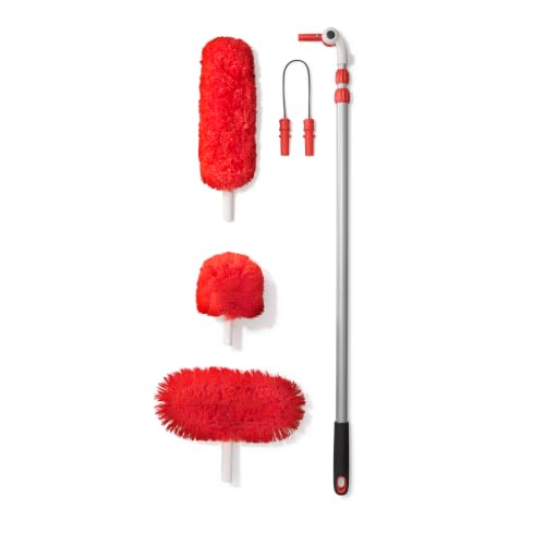 Extendable Microfiber Dusting System with Pivoting Heads - Up to 8 Ft Reach
