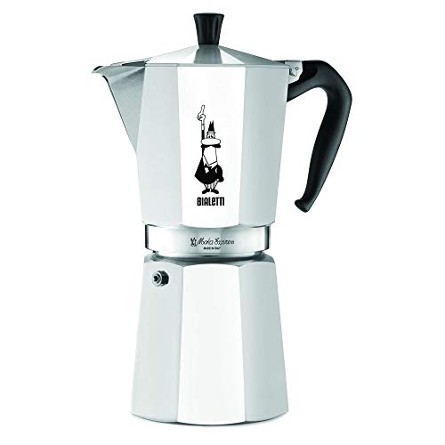 Bialetti 12-Cup Moka Express Espresso Maker with Wooden Stirring Spoon Bundle