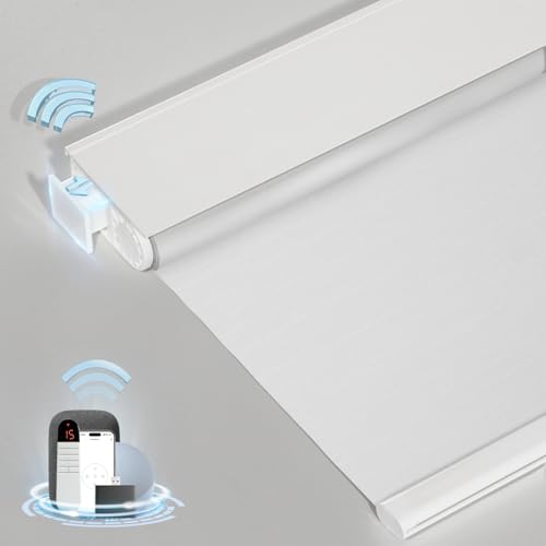 No-Drill Motorized Blackout Blinds with Remote, White, 34.5" x 72" - Variation of THIS listing