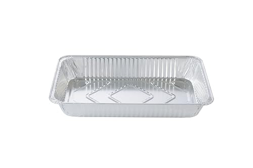 20 Pack Large Disposable Aluminum Roasting & Baking Pans 21x13 Inch Full Size