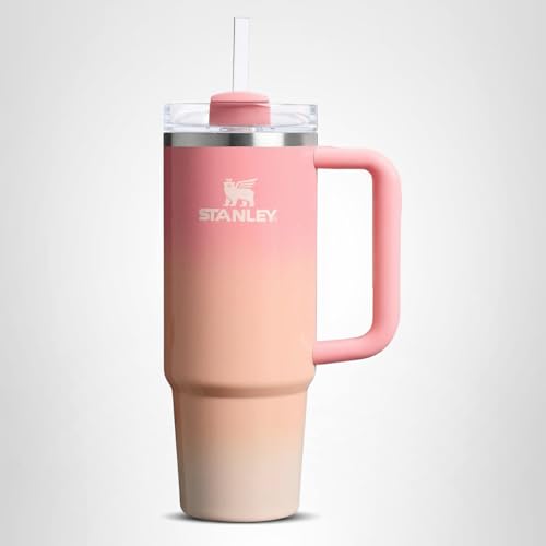 STANLEY Quencher H2.0 Tumbler with Handle and Straw 30 oz | Flowstate 3-Position Lid | Cup Holder Compatible for Travel | Insulated Stainless Steel Cup | BPA-Free | Pink Mesa Sunset
