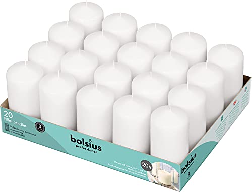2x4 Inch Unscented Pillar Candles Set of 20 - Dripless & Smokeless Wedding & Party Decor