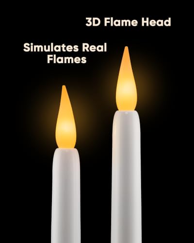 Meigic Black 6-Piece 8-Inch Dusk-to-Dawn Flameless Window Candles with Holders