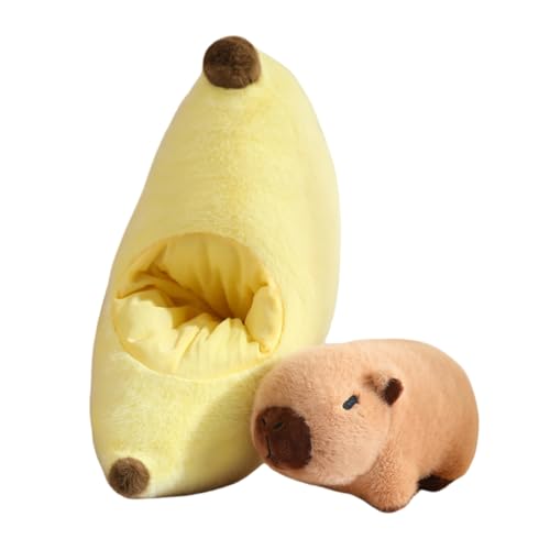 Nohito Cute Banana Capybara Plush - 13.7'' Kawaii Capybara Stuffed Animal Soft Stuffed Banana Food Plushie Pillow Doll