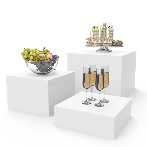 PecMuikee Acrylic Buffet Risers Set of 3 - 8, 9, 10 Inch Food Display Stands