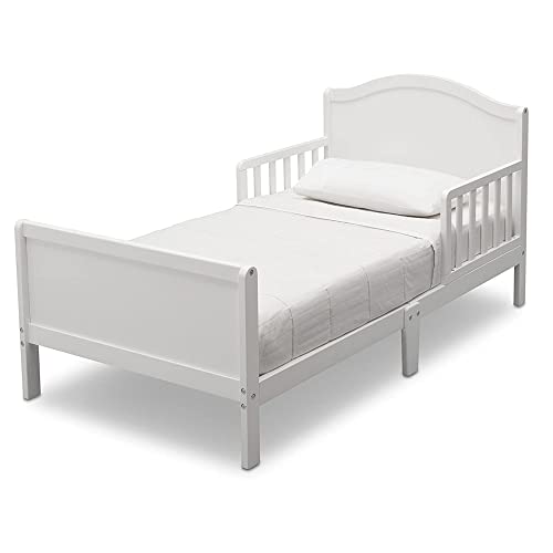 Toddler Bed with Guardrails - Bianca White, Greenguard Gold Certified - Delta Children Bennett