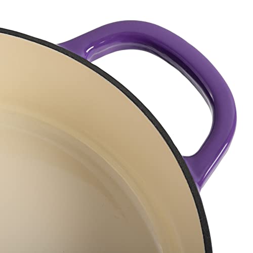 Crock-Pot Artisan 5 Quart Enamel Cast Iron Braiser with Lid Lavender Purple