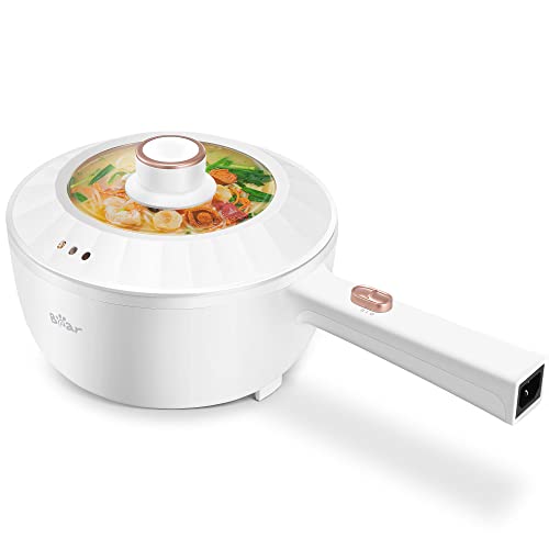 White 2L Electric Hot Pot 1000W Nonstick Cooker with Power Adjustment - Bear