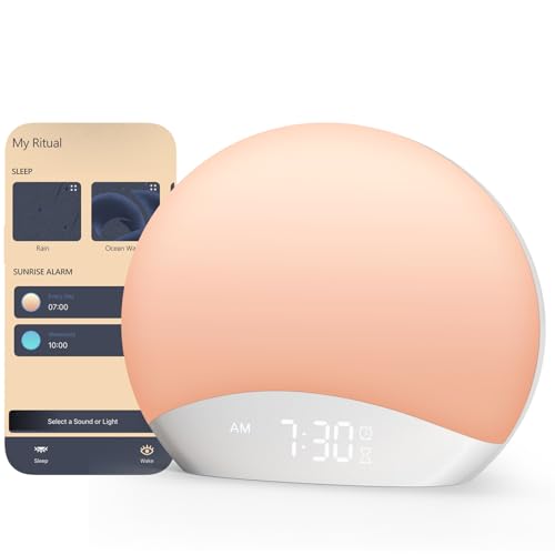 Smart Sunrise Alarm Clock with App Control and White Noise Machine