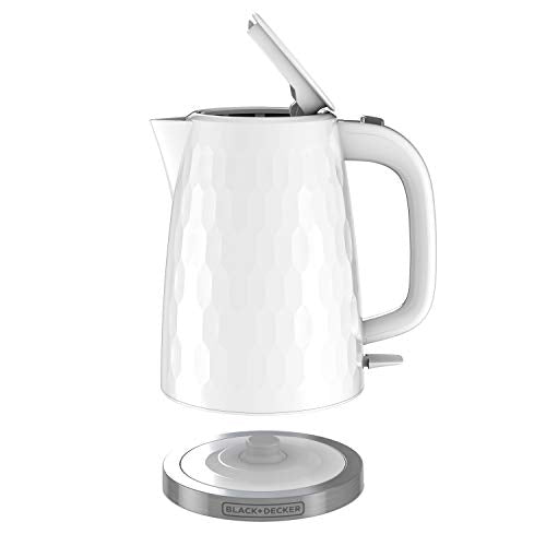 BLACK+DECKER 1.7L Cordless Electric Kettle - White, Rapid Boil, Safety Features