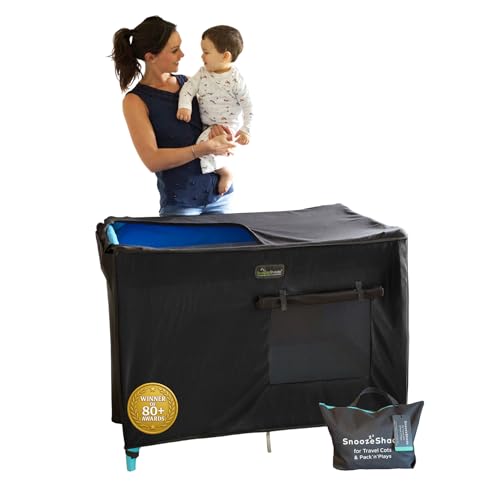 Baby Travel Crib Blackout Cover - Fits Pack n Play & Playards, Breathable Mesh, Safety Approved