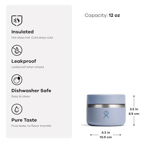 Hydro Flask 12 oz Insulated Food Jar - Agave Green Leakproof Stainless Steel Snack Container