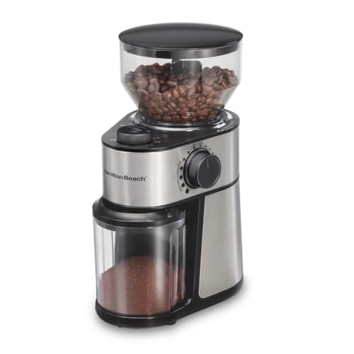 16oz Burr Coffee Grinder with Large Hopper - Hamilton Beach Electric Coffee Mill