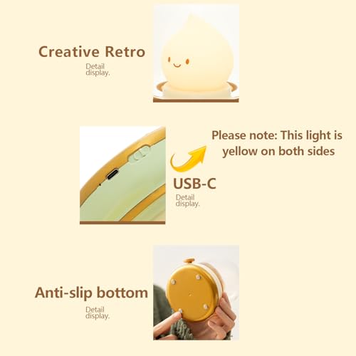 Ghost Campfire Chibi Flame Night Light, Retro Amber Lamp with Dimming Feature for Camping, Smoko Light, Gift, Party, Room Decor(Retro Flame Lamp)