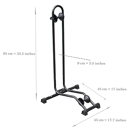 Bike Floor Stand Parking Rack - Classic Bicycle Storage for 24-29 Inch Mountain & Road Bikes