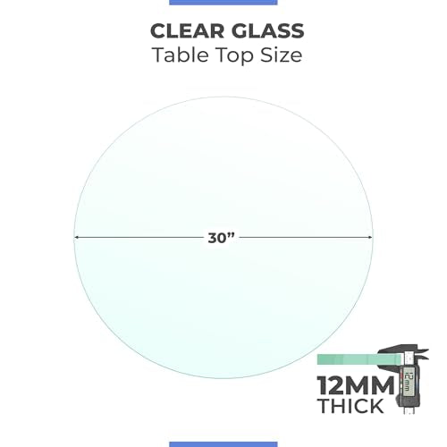 30-Inch Round Tempered Glass Table Top 1/2 Inch Thick Beveled Edge - Fab Glass & Mirror