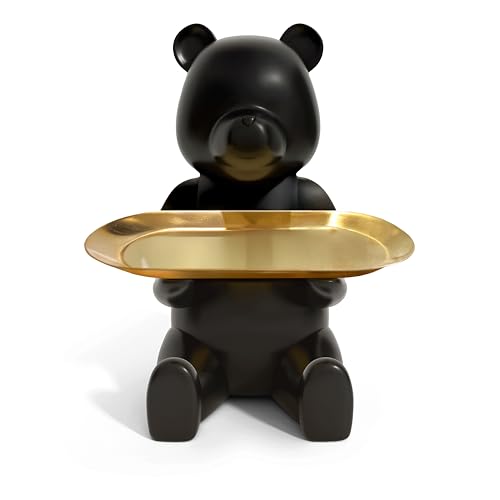 Keyper Bear Matte Black Decorative Key Bowl & Catch-All Tray, Entryway & Home Decor