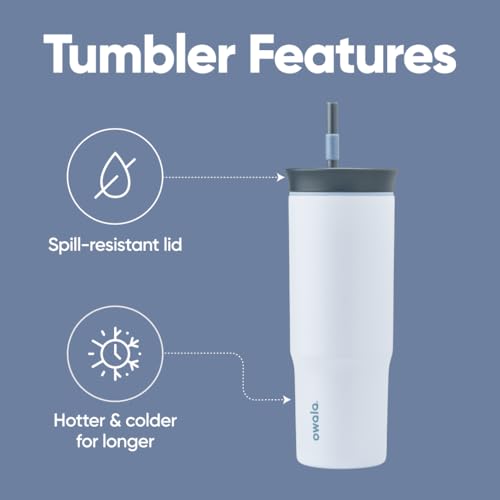 24 Oz Stainless Steel Water Bottle with Removable Straw - The Great Blue - Owala Tumbler