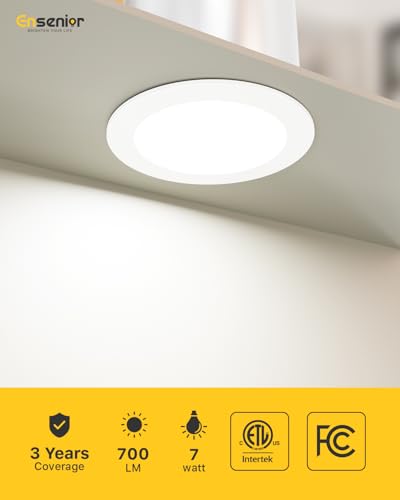 White 4 Inch LED Recessed Can Lights 5CCT Dimmable 7W 700LM 24 Pack