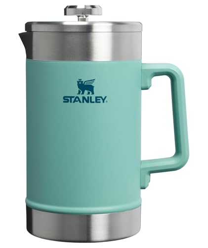 French Press Coffee Maker 48 oz - Stay-Hot Insulated Stainless Steel, Spring Green
