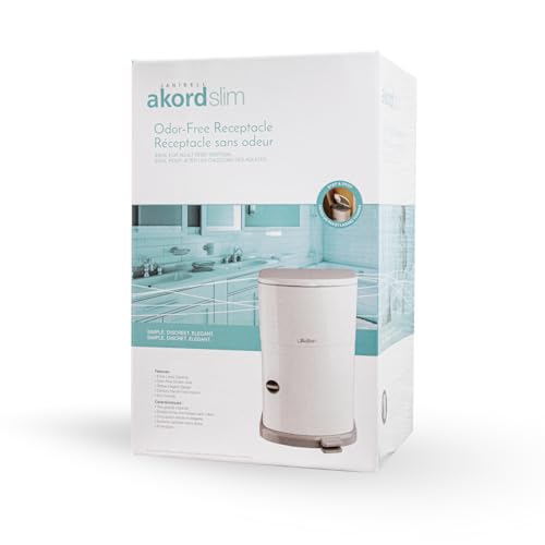 Janibell Akord Slim 7-Gallon Adult Diaper Pail with Hands-Free Pedal & Odor Control