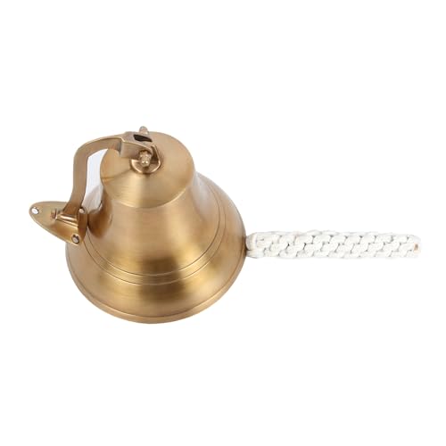 Antique Brass 6-Inch Wall Mounted Nautical Bell - Vintage Hanging Ship Bell - Antique Finish