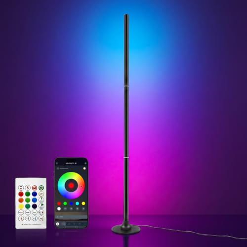 Sylvwin Corner Floor Lamp 47in Smart Ambient Light for Gaming & Room Decor