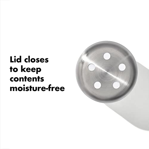 Glass Salt & Pepper Shaker Set with Adjustable Multi-Setting Lid – 3.5 oz Each