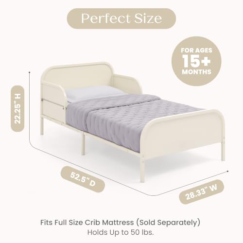 Delta Children Magic Magnet Toddler Bed with Book Storage - Oatmeal