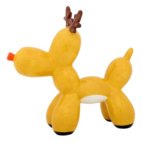 Christmas Reindeer Figurine Balloons - Holiday Decor, 8 Inch Polyresin