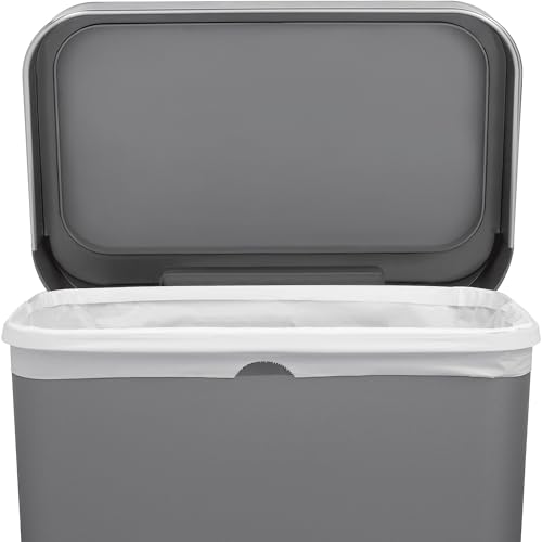 Simplehuman 45L Rectangular Kitchen Step Trash Can - Grey Plastic, Soft-Close Lid, No Inner Bucket, Variation of Gray