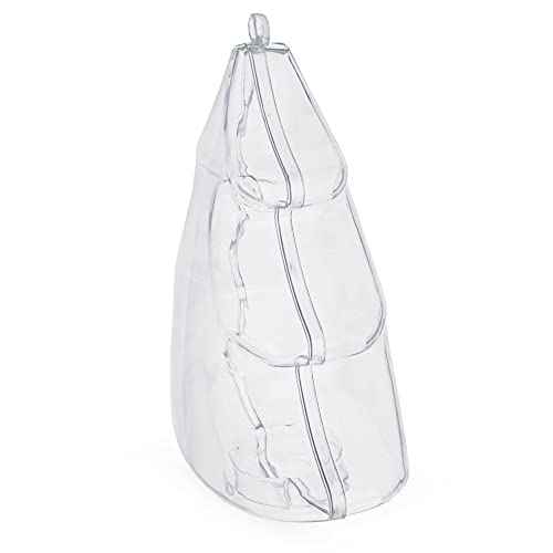 Set of 3 Clear Plastic Christmas Tree Shape Ornaments 4.35 Inches