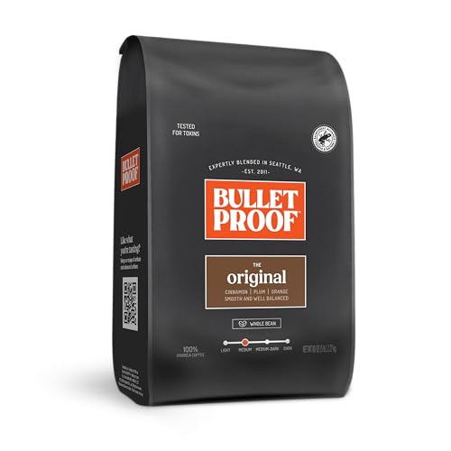 Medium Roast Whole Bean Coffee 5lb Pack - Bulletproof Original Blend, 80 Ounce, Toxin-Free, Arabica Beans
