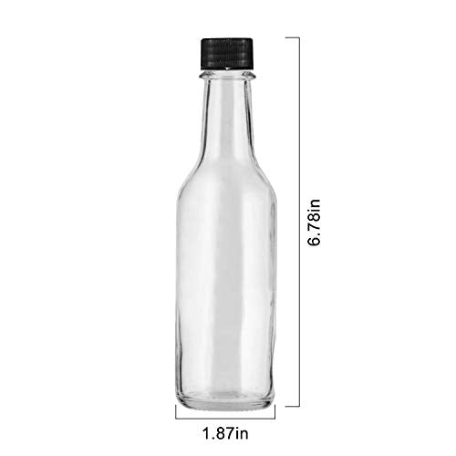 Black 35-Pack 5oz Glass Hot Sauce Bottles with Lids & Labels – Reusable Kitchen Storage