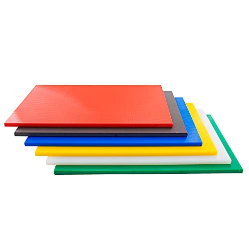 Commercial Grade Multi-Color Plastic Cutting Board Set - NSF Certified, 6 Pack, 20x15 Inches