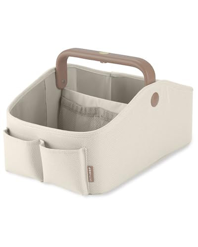 Light-Up Diaper Caddy Organizer with Touch Sensor Night Light - Nursery Style Oat