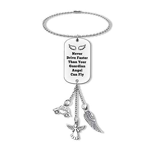 Guardian Angel Hanging Ornaments Car Pendant for Home Vehicle Drive Safe Gifts New Driver Gifts for Son Daughter Niece Nephew Driving License Sweet 16 Present Rearview Mirror Hanging Ornament