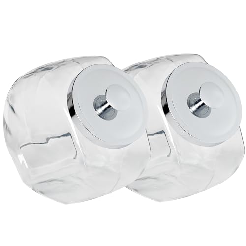 Penny Candy Jar Set - 2 Gallon Glass Jars with Metal Lids for Pantry Storage