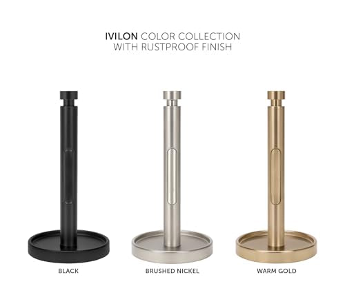 Countertop Paper Towel Holder with Heavy Duty Steel Stand & Non-Slip Base - Warm Gold