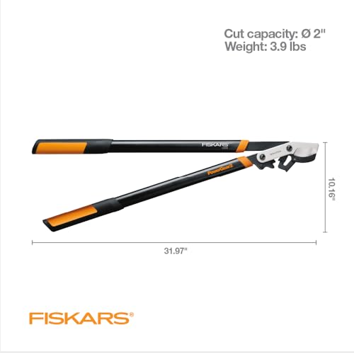 Fiskars 32-Inch PowerGear2 Garden Bypass Loppers - Tree Trimmer for Branches Up to 2 Inches