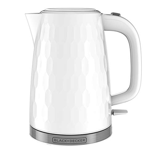 BLACK+DECKER 1.7L Cordless Electric Kettle - White, Rapid Boil, Safety Features