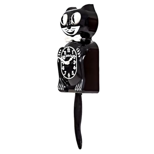 Kit Cat Klock Classic Black Small Wall Clock - 12.75 Inch Cat Decor